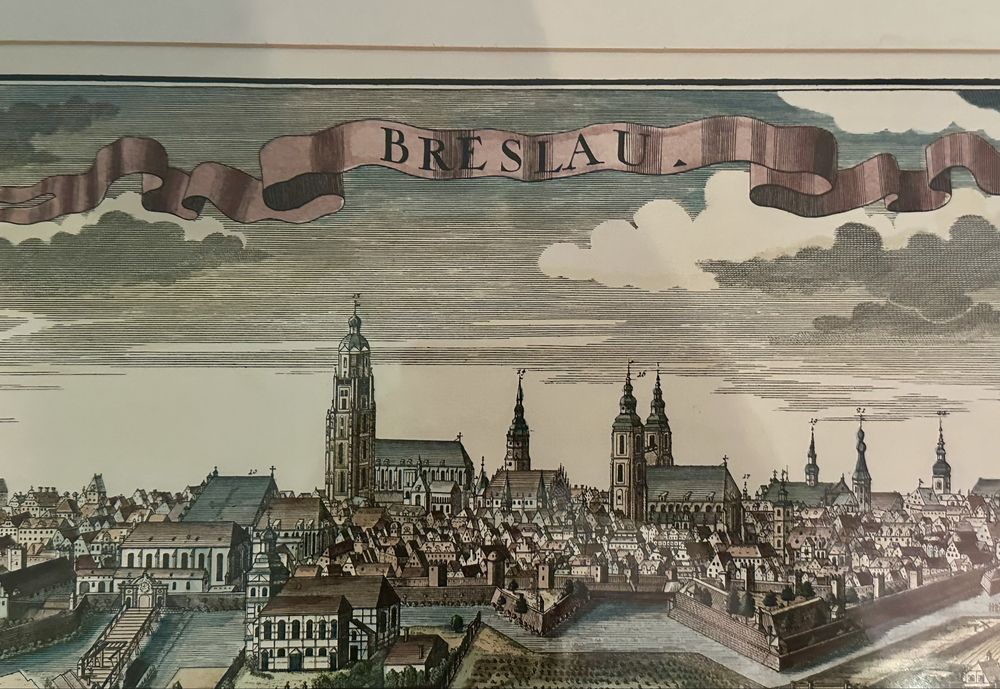 Grafika Panorama Breslau Wrocław  F.B.Werner