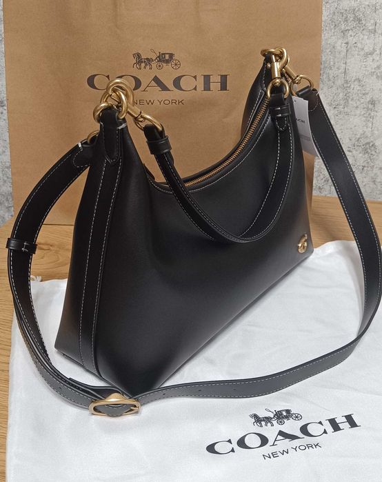 Шкіряна сумка Coach juliet чорна