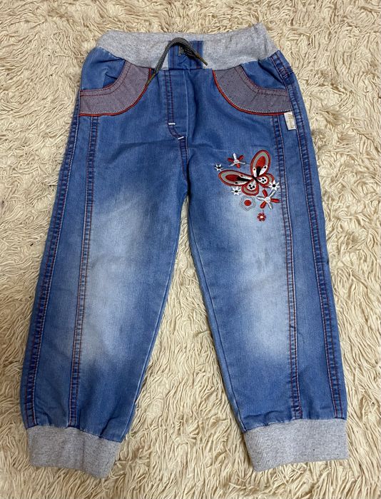 Джинси  літні або  теплий демі котонові турецькі  на дівчинку 3-4 роки