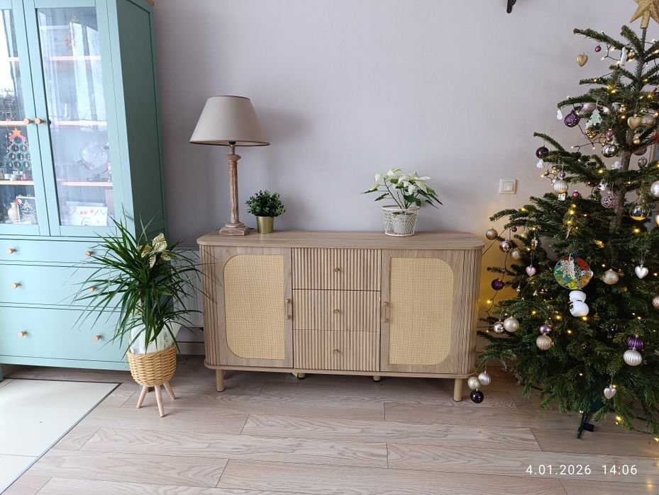 Nowa komoda Boho Modern rattanowa