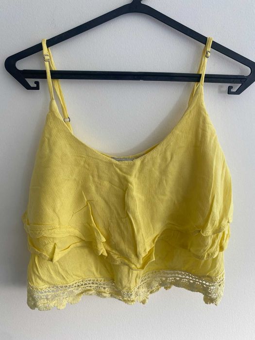 Top Amarelo Shop One com Folhos – Tamanho S