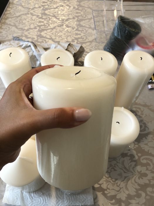 Velas novas e usadas