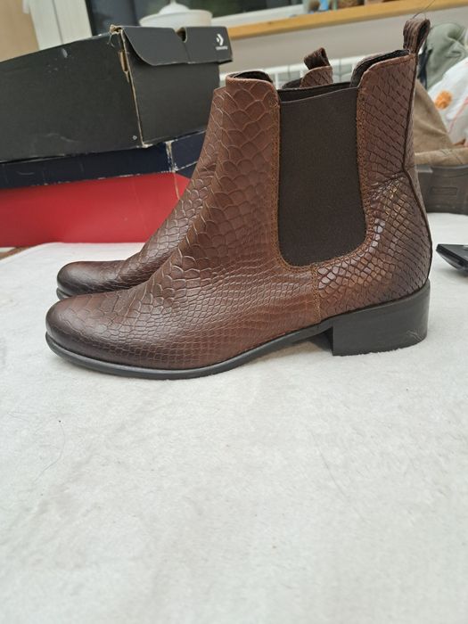 Botki skórzane skóra brązowe Gino Rossi 41