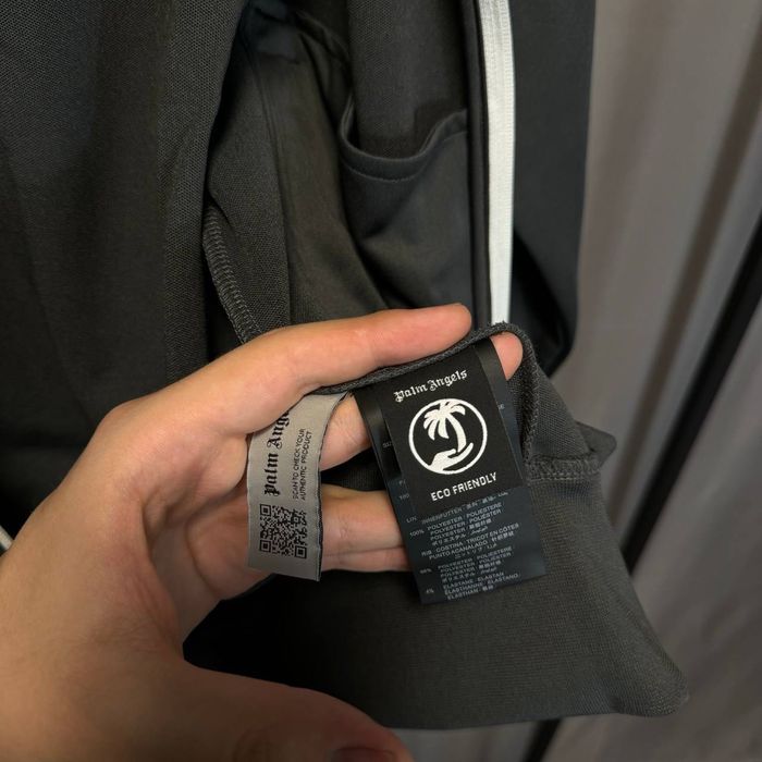 Palm Angels Track Zip Hoodie Dark Grey
