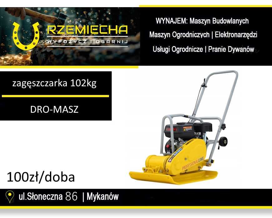 Zagęszczarka DRO-MASZ DRB80 102kg. Wypożyczalnia