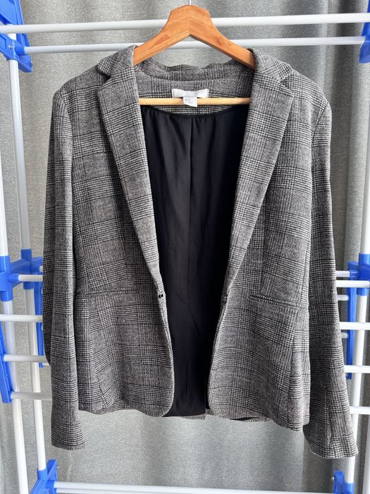 Піджак картатий подовжений жіночий H&M
