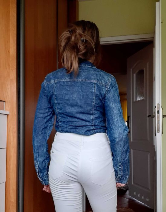 Cienka koszula jeansowa Cropp marmurkowa