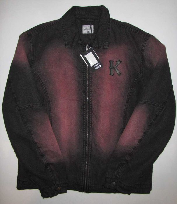 Karl Kani Nowa Kurtka Jeansowa Wiśniowa 100% bawełna Loose Fit Denim L