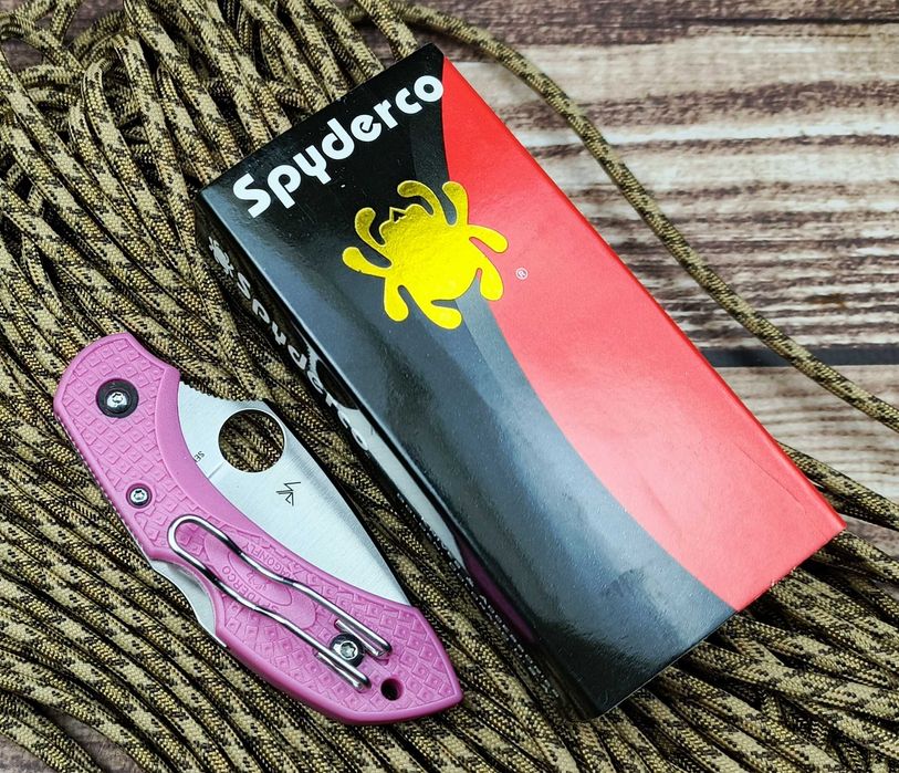 Брелок EDC компактний фолдер Spyderco Dragonfly pink barbie