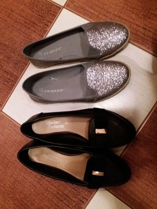 srebrne espadryle baleriny primark rozm 39