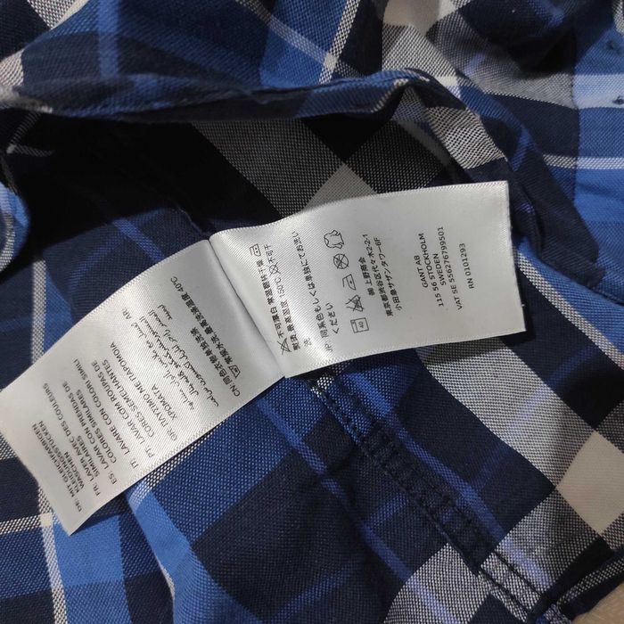 Gant Elegancka Koszula Męska w Kratkę z Długim Rękawem Rozmiar M
