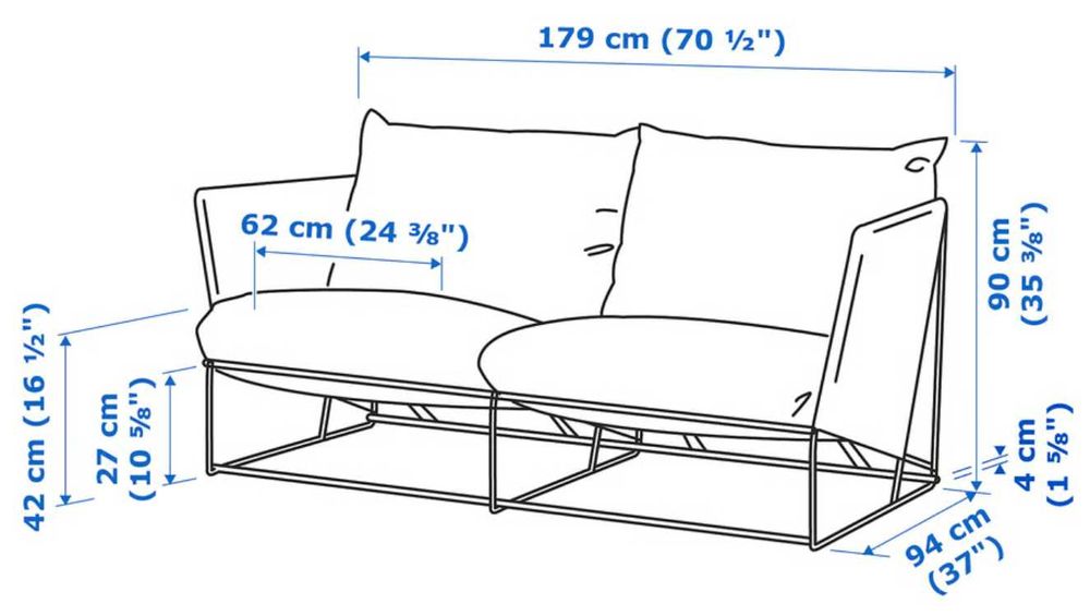 HAVSTEN sofá de exterior com mesa (usada)