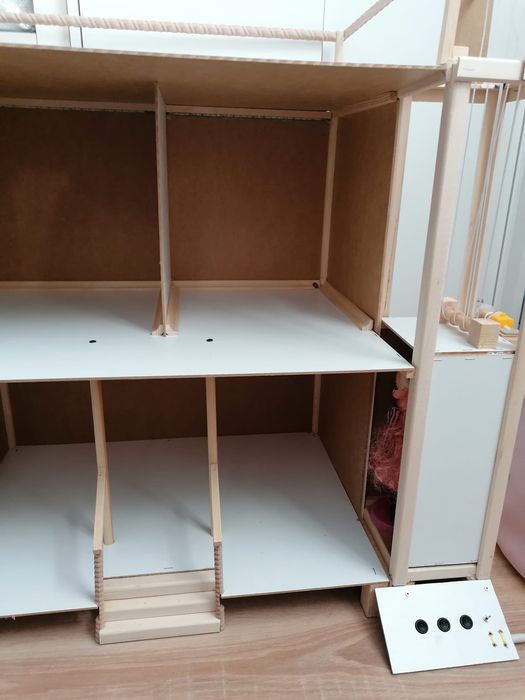 Pilne - Dom duży dla lalek handmade elektryczna winda i światła mebelk