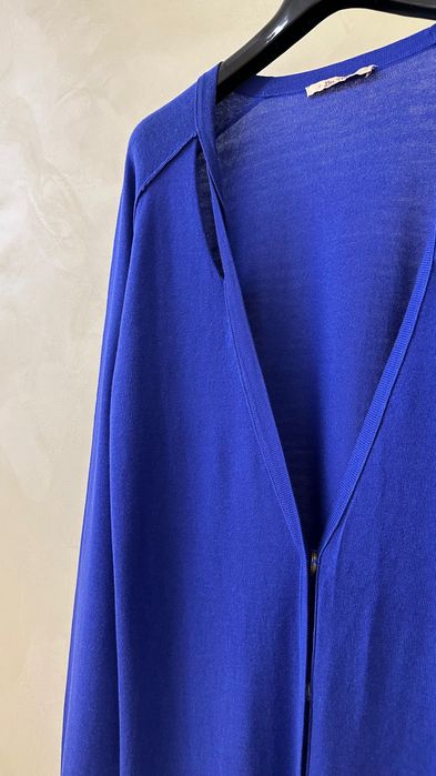 Кардиган базовий синій довгий котоновий легкий хлопковий Італія весна