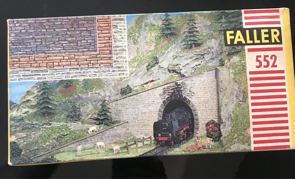 Faller 552 Para comboios Tunel pecas em papel e madeita