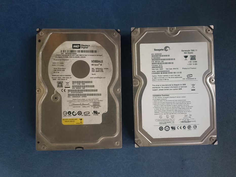 Hdd 500Gb. и Hdd 80Gb WD жёсткий диск