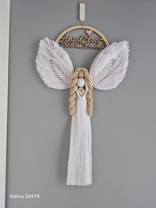 Aniol stroz dzien Babci I Dziadka, prezent makrama