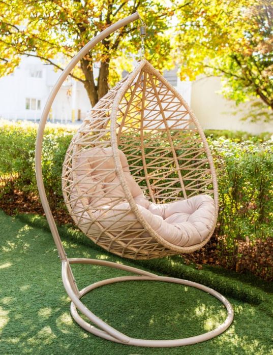 Подвесное Кресло кокон для дома. Плетёный Гамак. Качеля шар из ротанга
