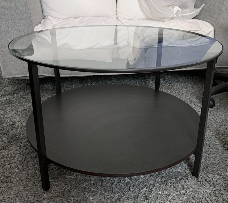 IKEA VITTSJÖ – stolik kawowy 75 cm, szklany blat