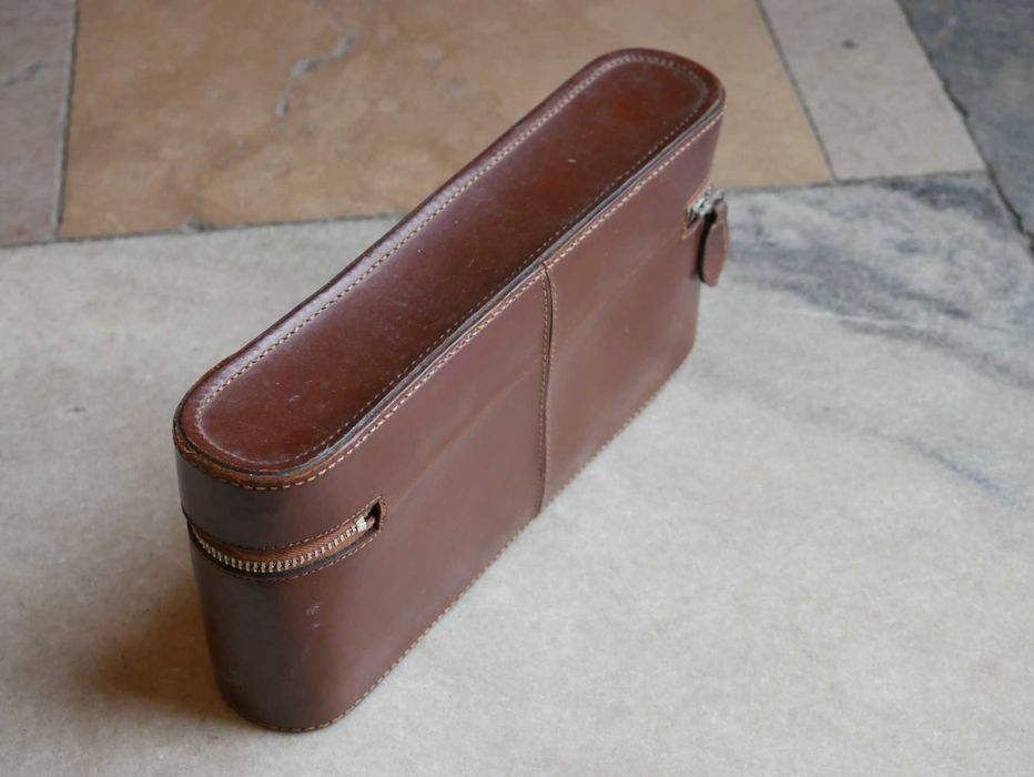 Skórzane etui z okresu PRL 26x12,5 cm