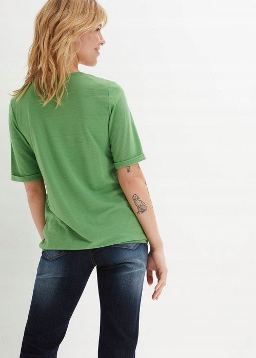 B.P.C t-shirt damski strukturalny zielony r.44/46