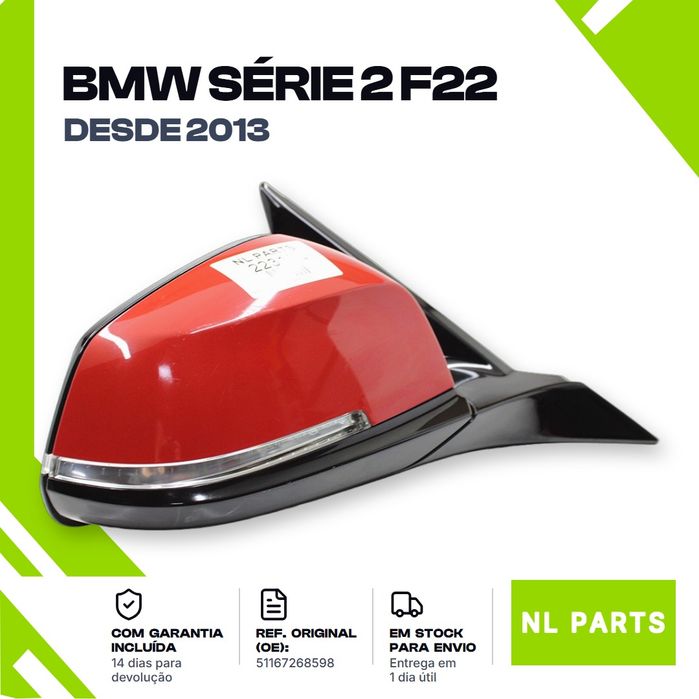Espelho retrovisor BMW Série 2 F22 51167268598 Direito (2013 em diante)