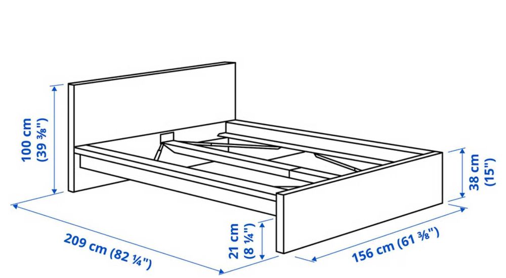Cama MALM com estrado de ripas Sultan
