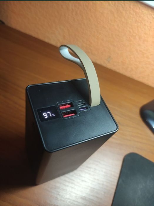 Павербанк 50000мАгод чорний 22.5 Вт, USB type C + ліхтарик  ШВИДКА ЗАР