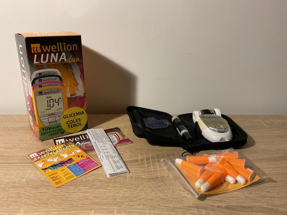 Kit medição glicose e colesterol Wellion Luna duo (usado)