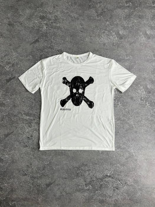Destroy t-shirt white з черепом архівна кроп тішка футболка arhive  S M L XL