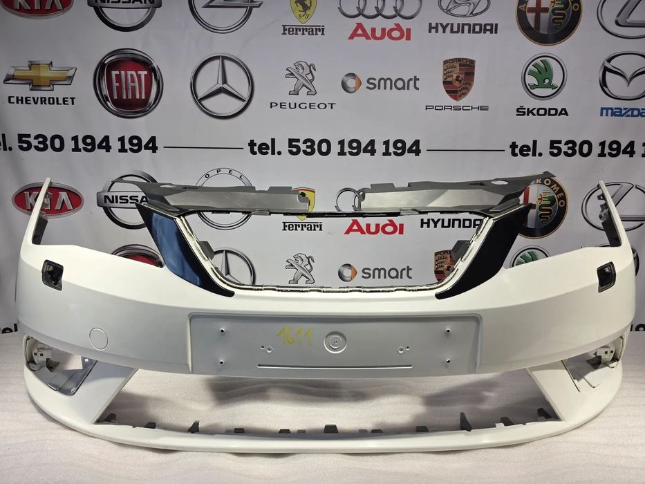 SEAT IBIZA 6J0 IV LIFT 12- ŁADNY ZDERZAK PRZEDNI PRZÓD NA SPRYSKI , KOLOR BIAŁY , NR 6J0807231D , NR AUKCJI NZ1611