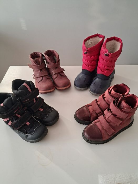 Buty zimowe dla dziewczynk 4 pary, Geox,CMP, Lasocki r. 31 oraz 32