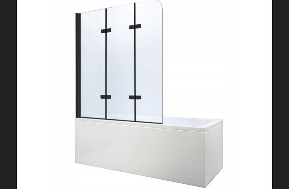 Parawan nawannowy trzyczęściowy Sannit 120 x 140 cm transparentny