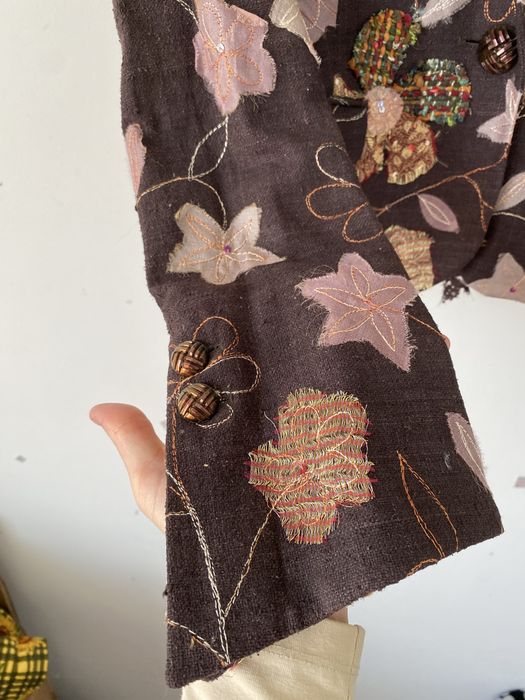 Jedwabna marynarka żakiet hafty wyszywany silk