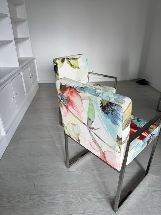 2 cadeiras estampadas design – aço inox | interdesign
