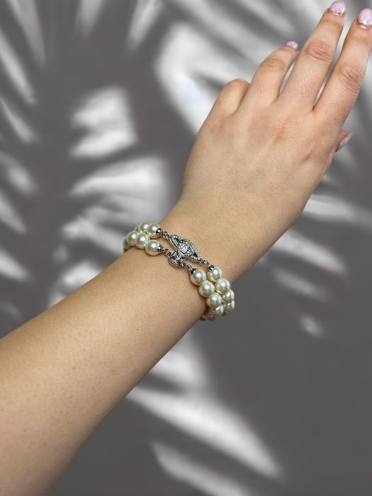 СКИДКА! Vivienne Westwood Pearl Double Bracelet браслет с бусами