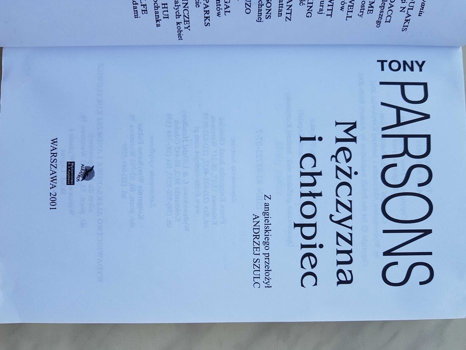 Sprzedam książkę "Mężczyzna i chłopiec" Tony Parsons