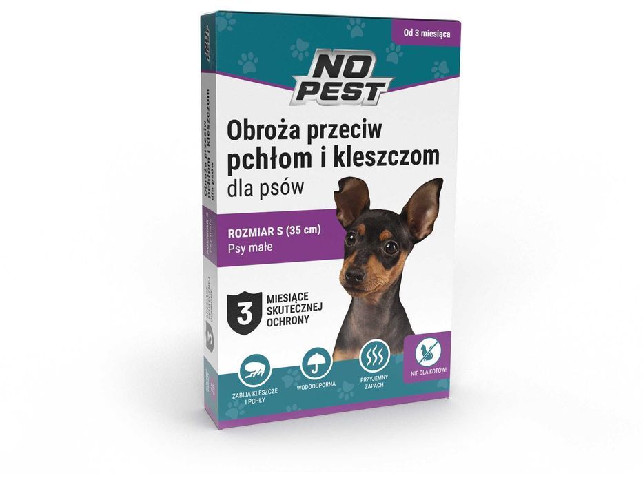 Obroża dla małych psów (35 cm) na pchły, kleszcze i pasożyty No Pest®