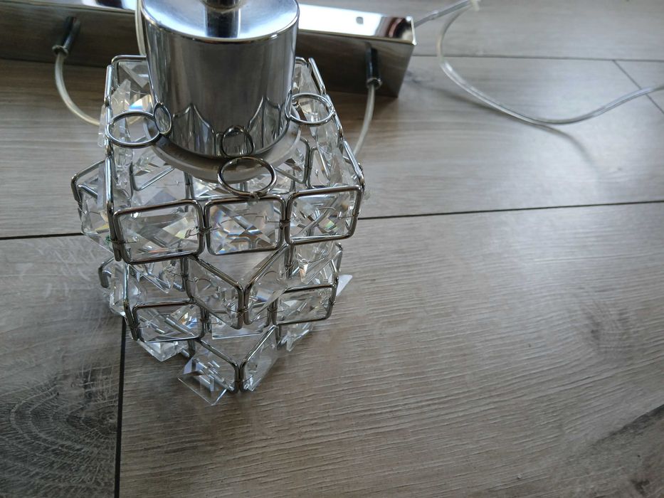 Lampa wisząca plus 2 lampki nocne CHROM KRYSZTAŁKI I DIAMENTY E27