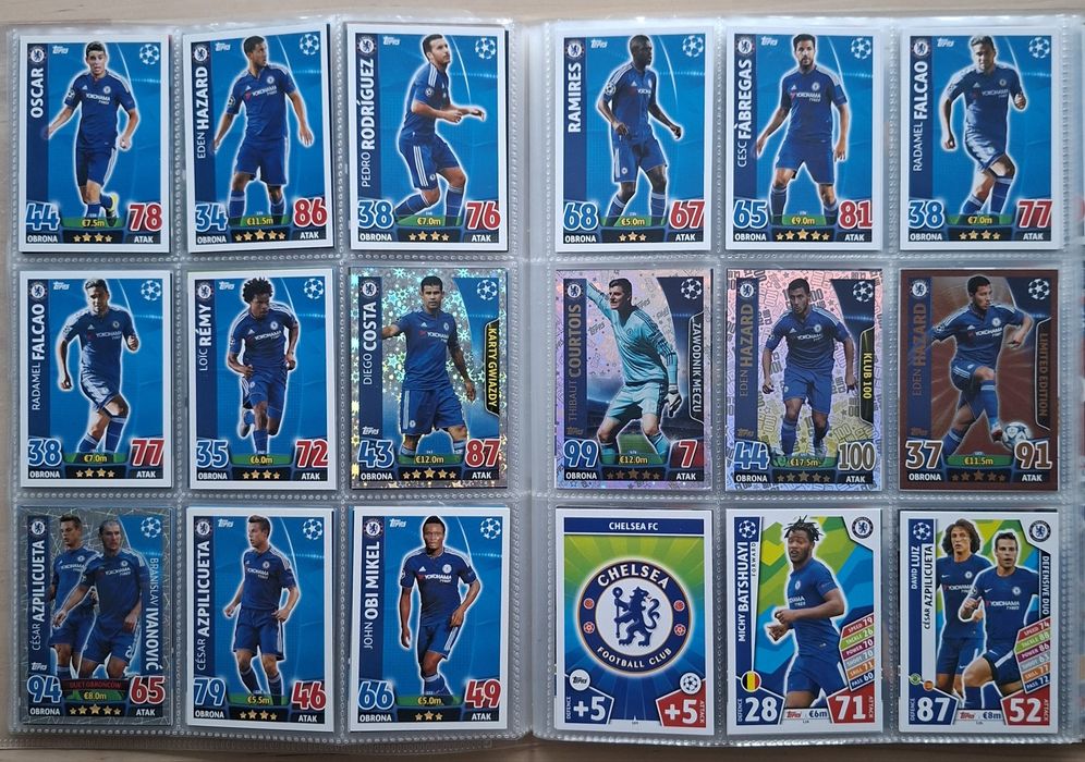 Karty piłkarskie Chelsea panini topps match attax fifa 365