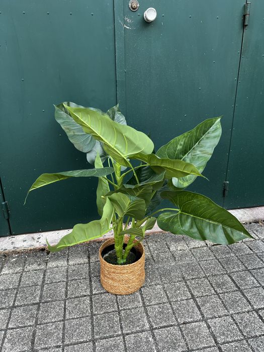 Planta artificial com cesta