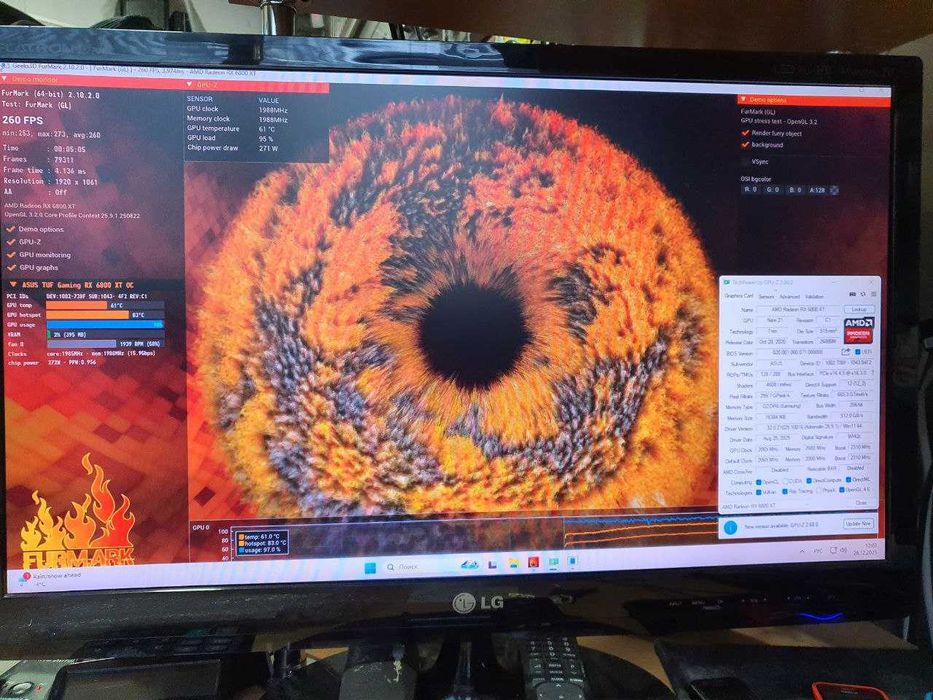 Видеокарта Asus RX 6800 XT TUF Gaming OC 16GB GDDR6 256bit отл сост.