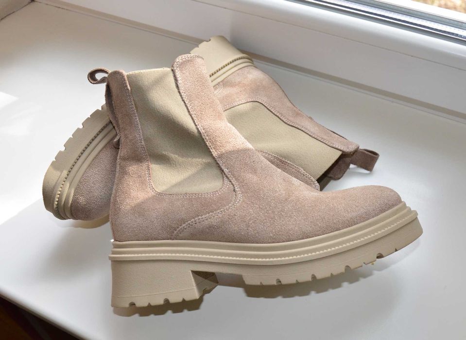 Женские челси Marco O'Polo 37 ботинки замша бежевые