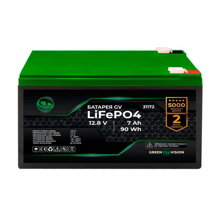 Акумулятор Greenvision  LiFePO4 12,8V - 7\12Ah