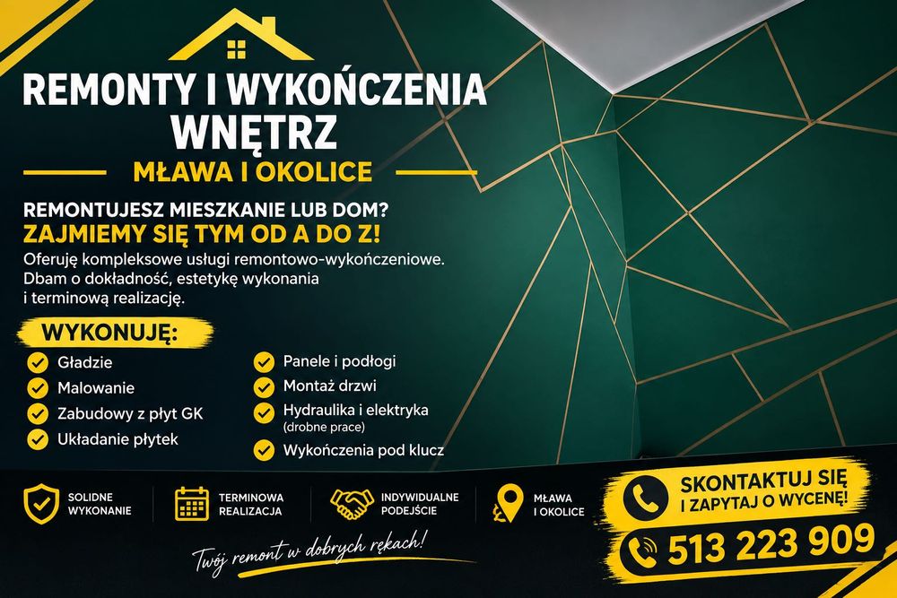 Prace remontowo-wykończeniowe. Elewacje.