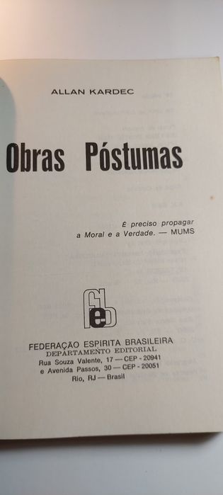 Obras Póstumas - Allan Kardec