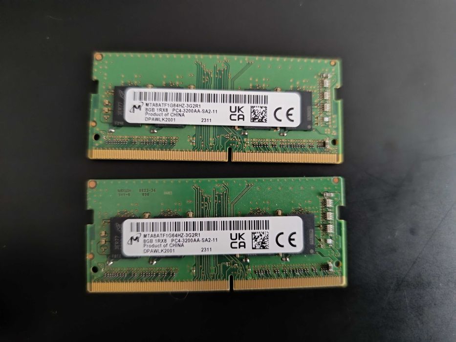 Crucial DDR4 16 GB (2x8) 3200MHz SO-DIMM sprawdzone MemTest OCCT 7-zip