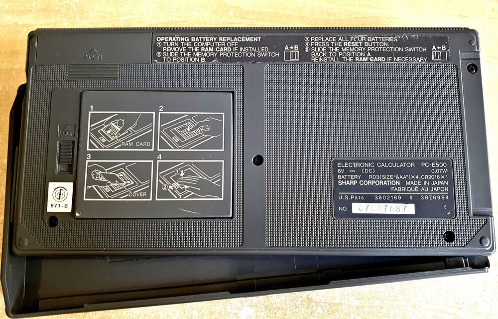 Calculadora científica tipo computador de bolso, SHARP PC-E500505387081595637766