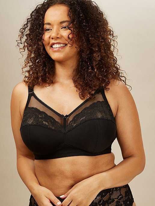 90C Черный комфортный бюстгальтер мягкая чашка без косточек George