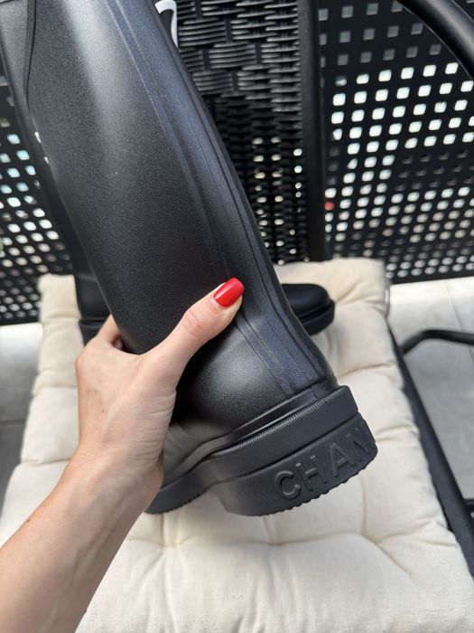 Резинові сапожки Chanel Rubber Rain Boots Black 36 37 розміри